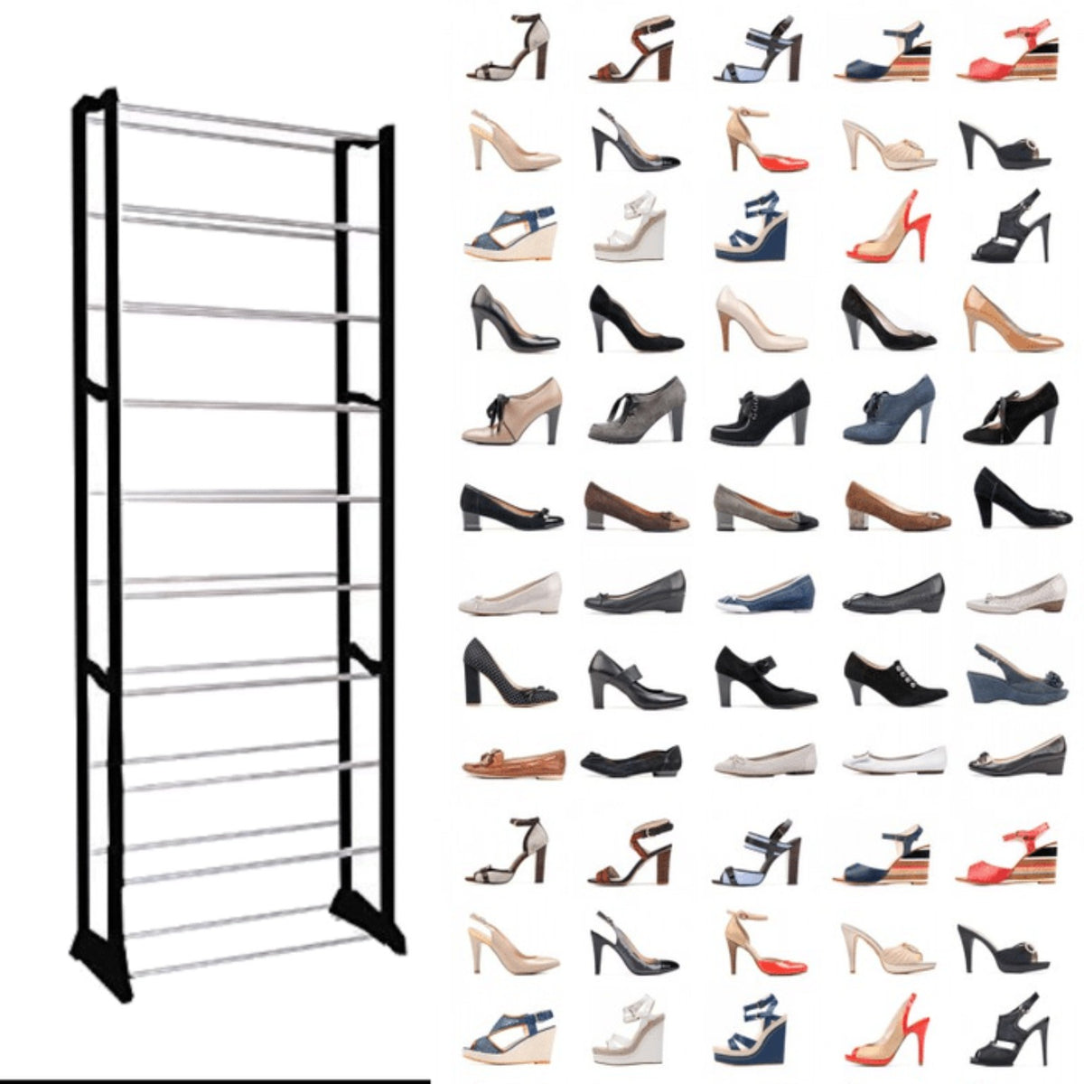 SpaceMax 10-tier shoe organiser product display
