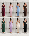 LinkEveryday ribbed bow-front maxi dress in eight colours